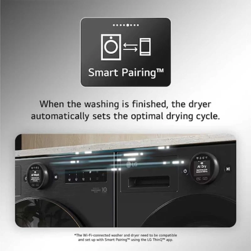 LG Series 7 AI Dry 9kg Heat Pump Tumble Dryer - RHX7009TWB