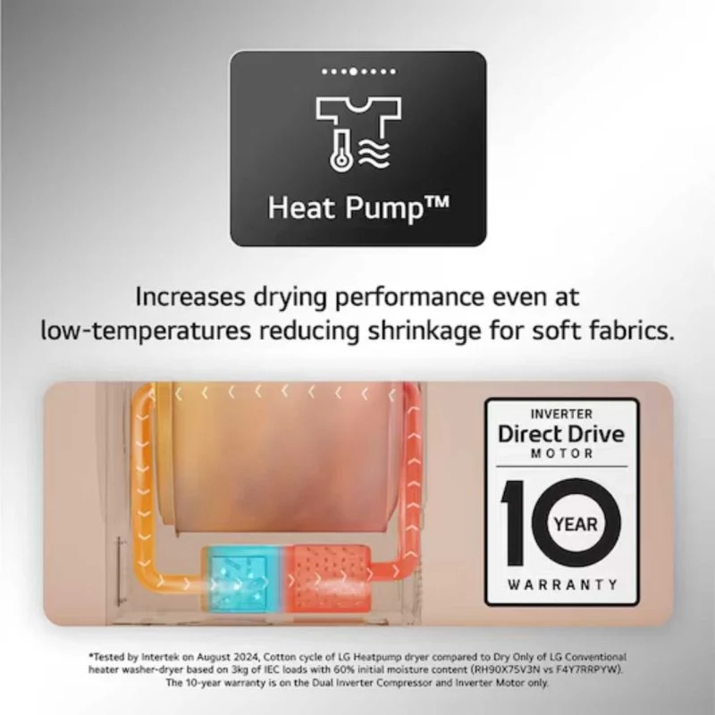 LG Series 7 AI Dry 9kg Heat Pump Tumble Dryer - RHX7009TBB