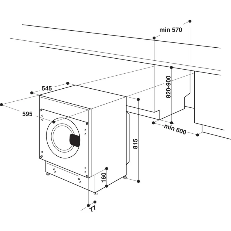 Hotpoint 8kg Wash 6kg Dry 1400rpm Built-In Washer Dryer - BI WDHG 861485 UK