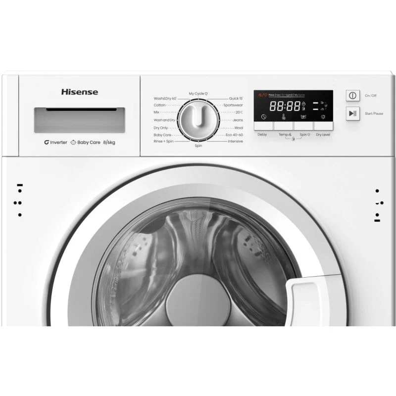 Hisense 8kg Wash 6kg Dry 1400rpm Built-In Washer Dryer - WD3M841BWI