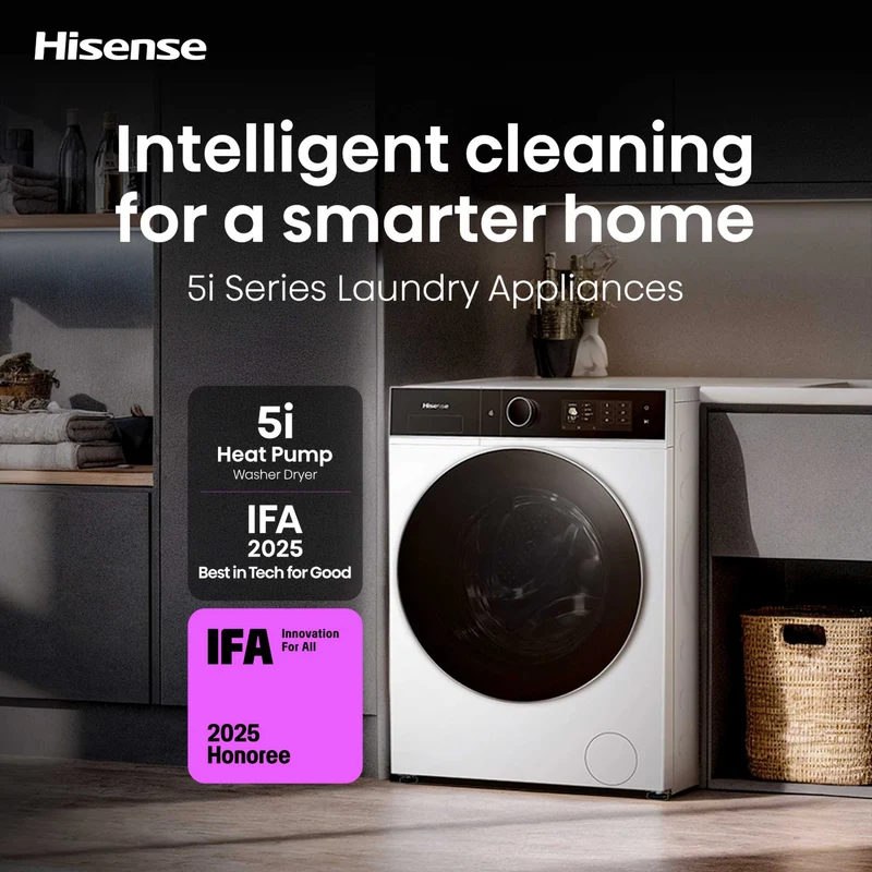 Hisense KitchenFit 5i Series 12kg Wash 8kg 1400rpm Washer Dryer - WD5I1245BWRH