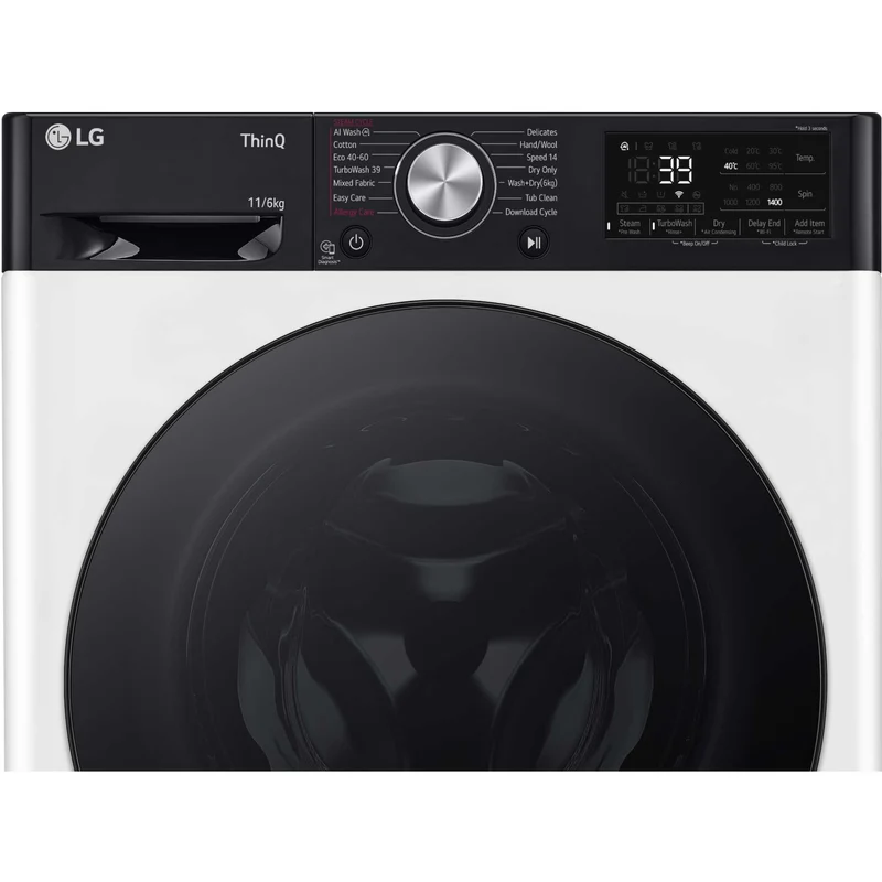 LG Series 7 DUAL Dry 11kg Wash 6kg Dry 1400rpm Washer Dryer - FWY916WBTN1