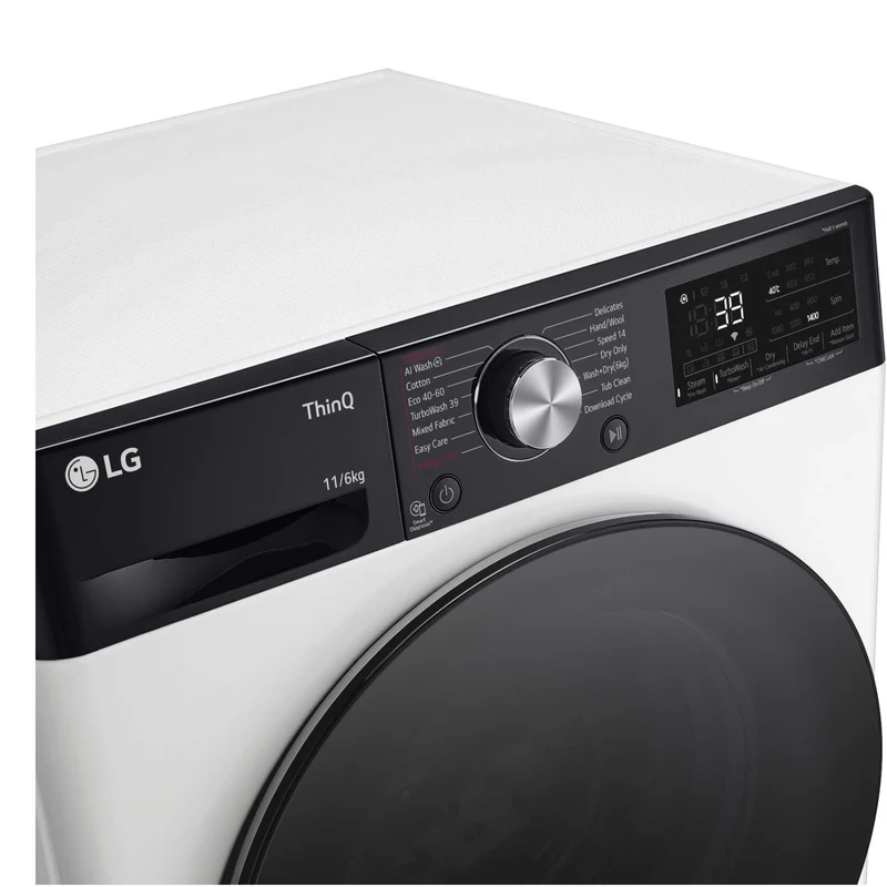 LG Series 7 DUAL Dry 11kg Wash 6kg Dry 1400rpm Washer Dryer - FWY916WBTN1