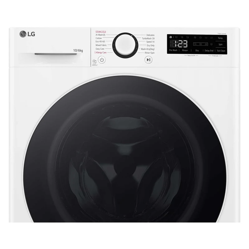 LG Series 4 Pro AI Direct Drive 10kg Wash 6kg Dry 1400rpm Washer Dryer - FWY706WWTN1