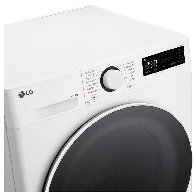 LG Series 4 Pro AI Direct Drive 10kg Wash 6kg Dry 1400rpm Washer Dryer - FWY706WWTN1