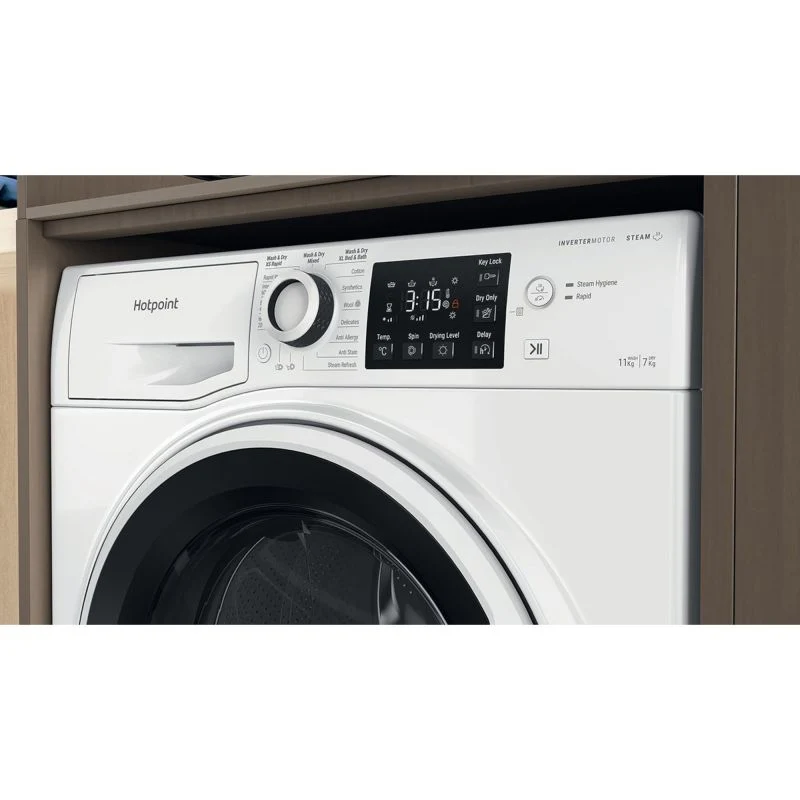 Hotpoint Anti-Stain 11kg Wash 7kg Dry 1600rpm Washer Dryer - NDB 11724 W UK