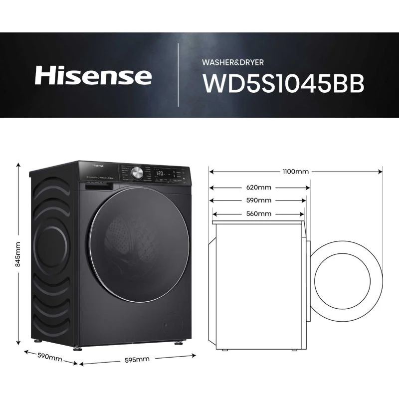 Hisense 10kg Wash 6Kg Dry 1400rpm Washer Dryer - WD5S1045BB