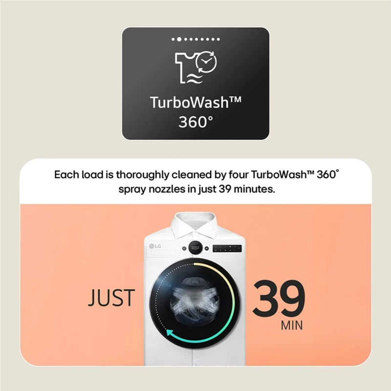 LG Series 7 AI Direct Drive 11kg 1400rpm Washing Machine - F4X7011TSB