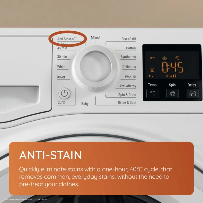 Hotpoint Anti-Stain 10kg 1400rpm Washing Machine - NSWM 1046 W UK