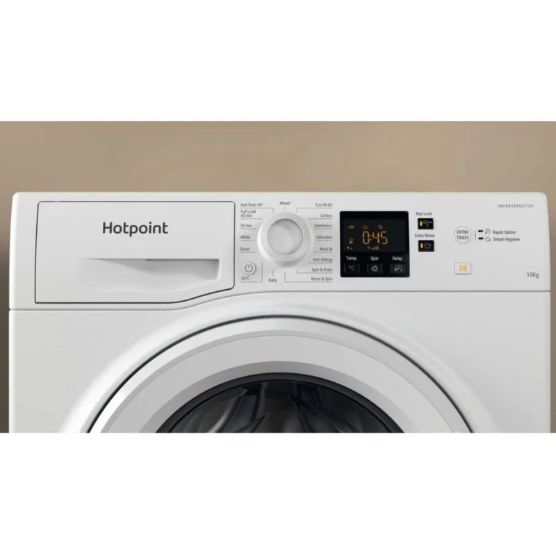 Hotpoint Anti-Stain 10kg 1400rpm Washing Machine - NSWM 1046 W UK