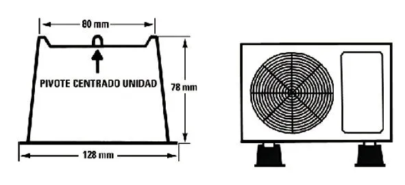 Soporte suelo unidad exterior 35cm negro