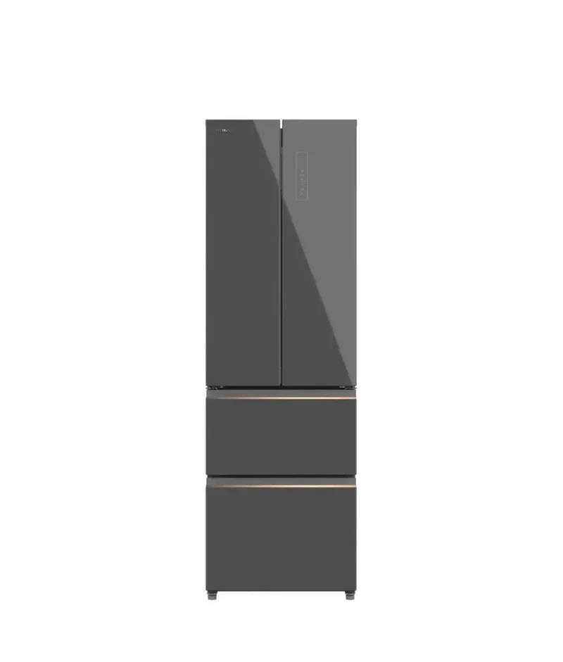 Frigorífico French Door 4 Puertas, 400L, NoFrost, Cristal Gris, Eficiencia E de Cecotec