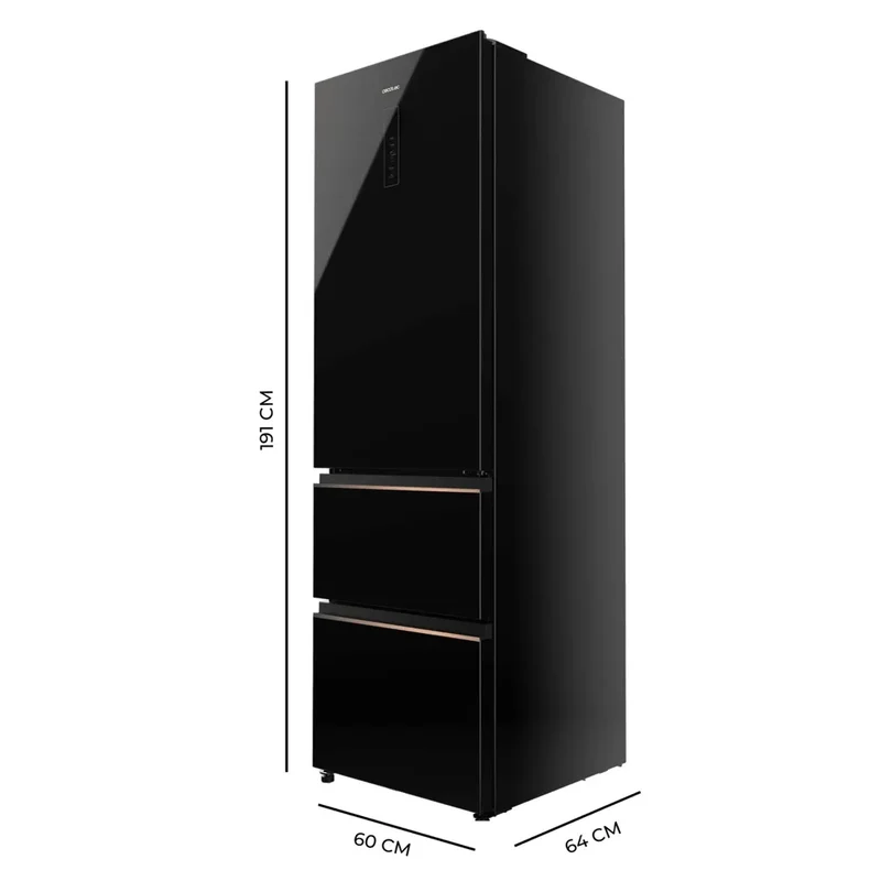 Frigorífico 400L Black Glass E: Elegancia y Eficiencia en tu Cocina Moderna de Cecotec