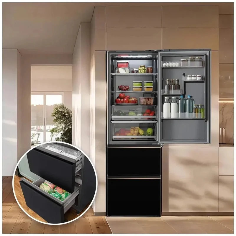 Frigorífico 400L Black Glass E: Elegancia y Eficiencia en tu Cocina Moderna de Cecotec