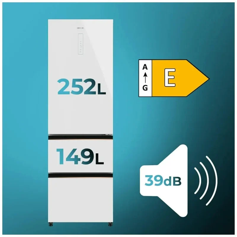 Frigorífico 400L NoFrost con Diseño Moderno y Eficiencia Energética Clase E de Cecotec