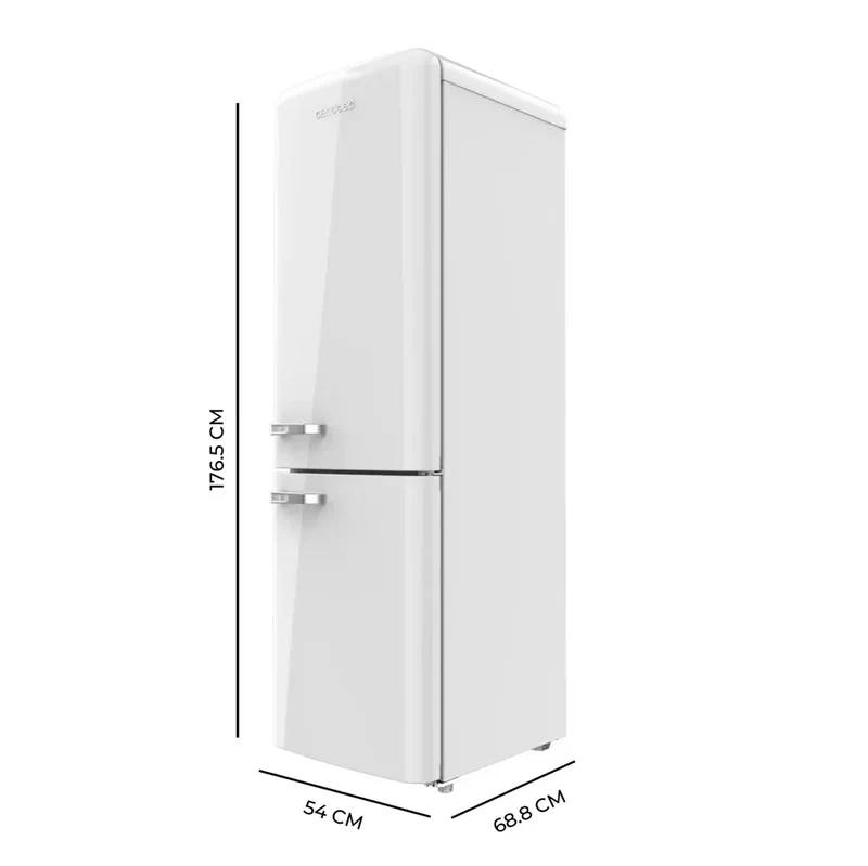 Frigorífico Combi Retro 231L No Frost, Eficiencia Energética y Diseño Vintage de Cecotec