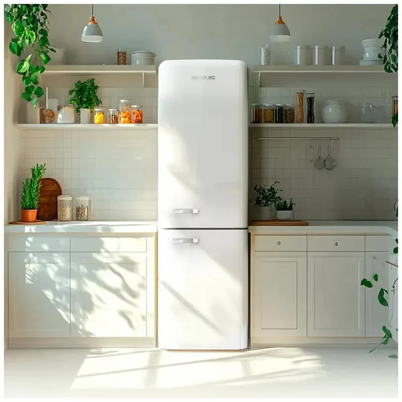 Frigorífico Combi Retro 231L No Frost, Eficiencia Energética y Diseño Vintage de Cecotec