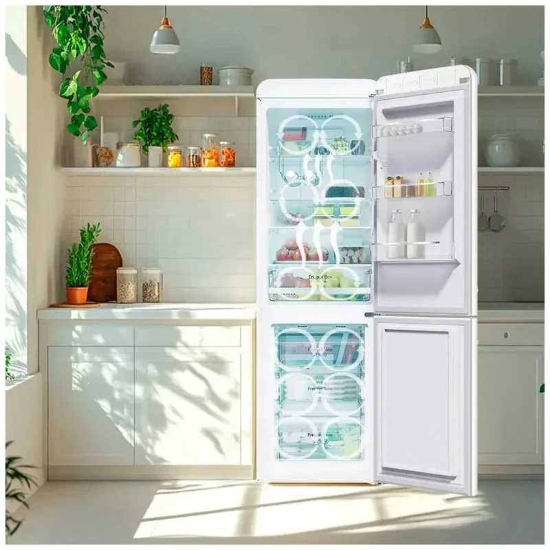 Frigorífico Combi Retro 231L No Frost, Eficiencia Energética y Diseño Vintage de Cecotec