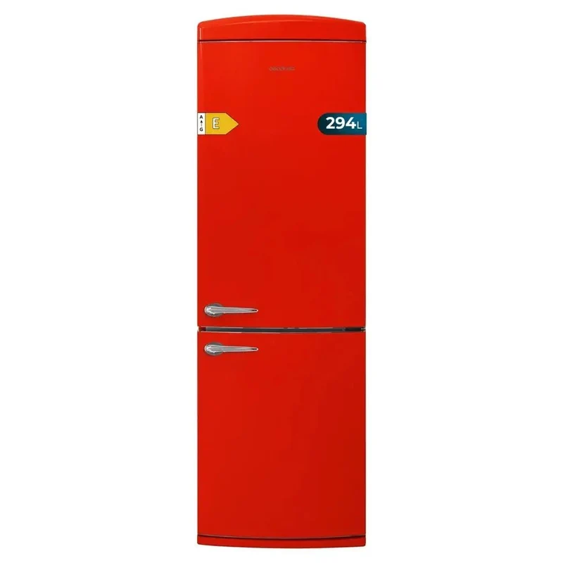 Frigorífico Retro Rojo 294L: Estilo Vintage y Eficiencia Total No Frost de Cecotec