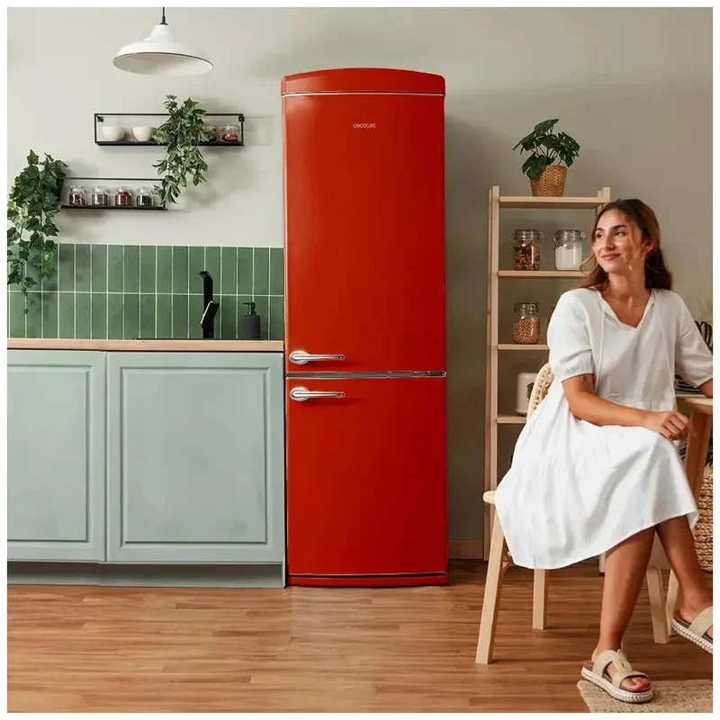 Frigorífico Retro Rojo 294L: Estilo Vintage y Eficiencia Total No Frost de Cecotec