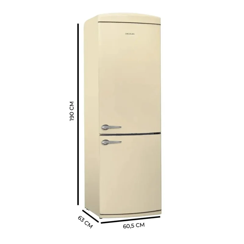 Frigorífico Retro Beige 294L: Estilo Vintage y Tecnología No Frost Eficiente de Cecotec