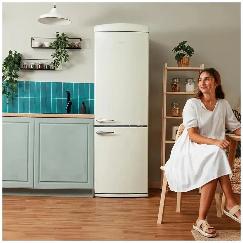 Frigorífico Retro Beige 294L: Estilo Vintage y Tecnología No Frost Eficiente de Cecotec