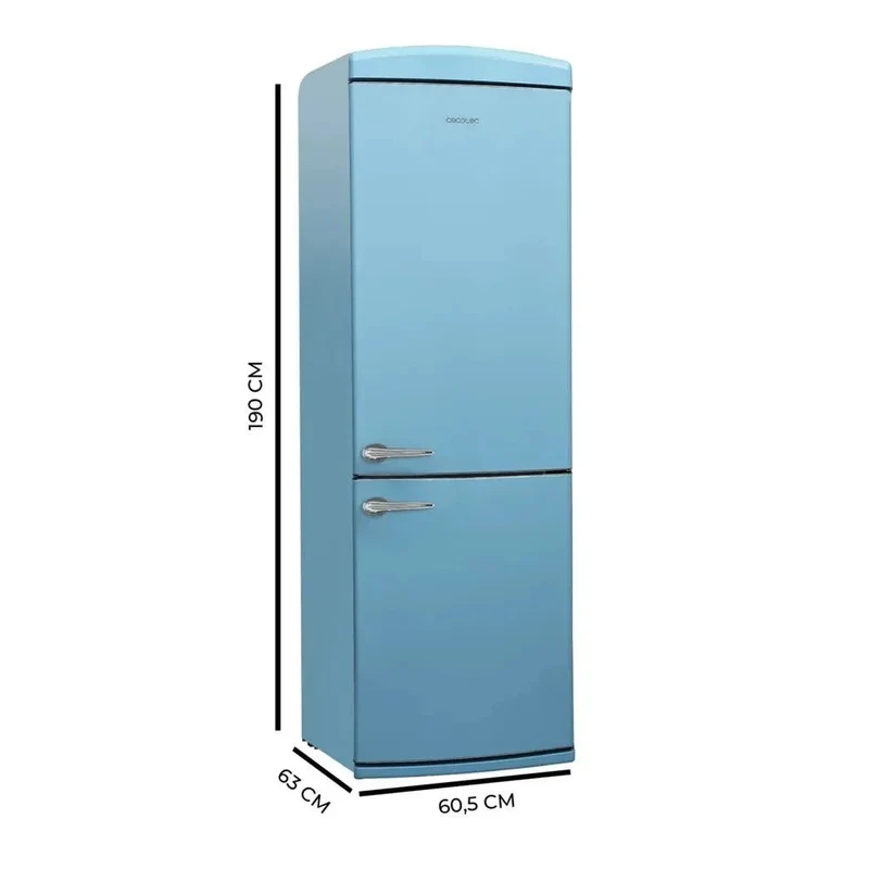 Frigorífico Retro Azul 294L: Estilo Vintage, No Frost, Eficiencia Energética E de Cecotec