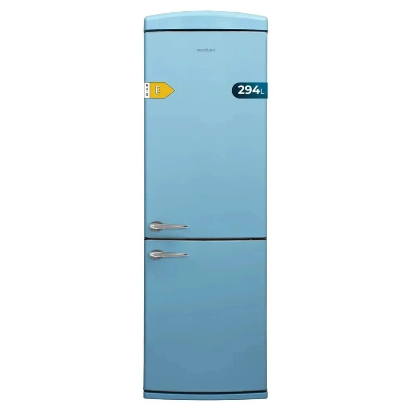 Frigorífico Retro Azul 294L: Estilo Vintage, No Frost, Eficiencia Energética E de Cecotec