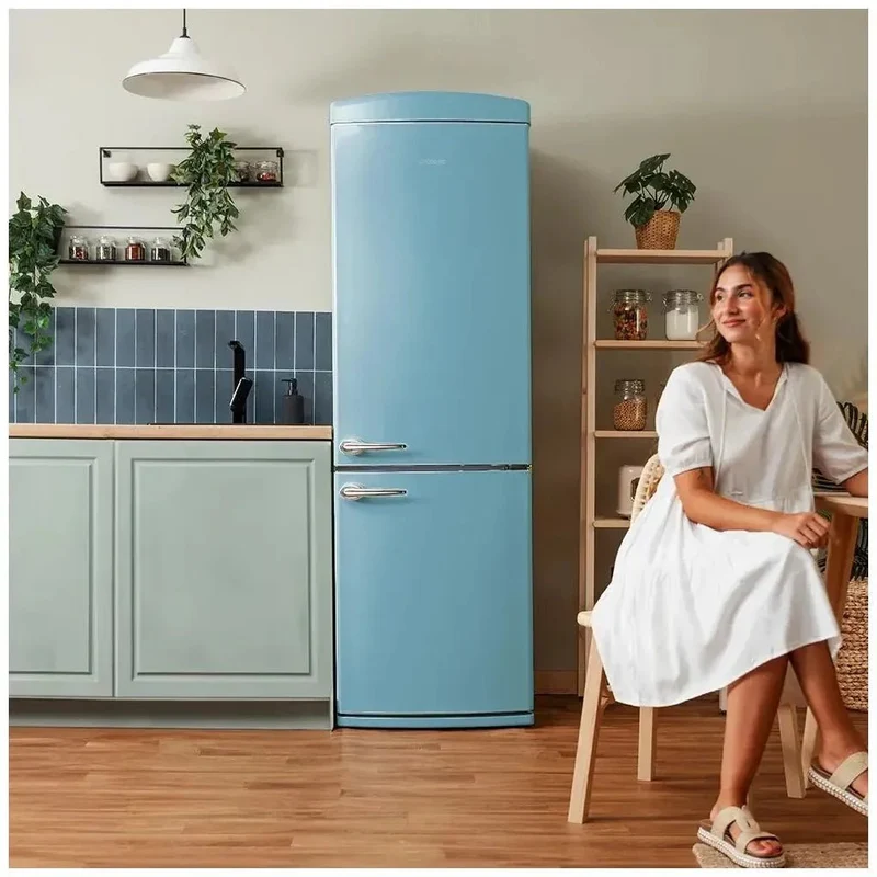 Frigorífico Retro Azul 294L: Estilo Vintage, No Frost, Eficiencia Energética E de Cecotec
