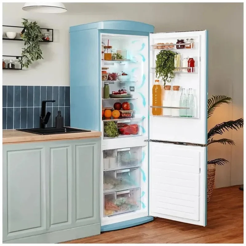 Frigorífico Retro Azul 294L: Estilo Vintage, No Frost, Eficiencia Energética E de Cecotec