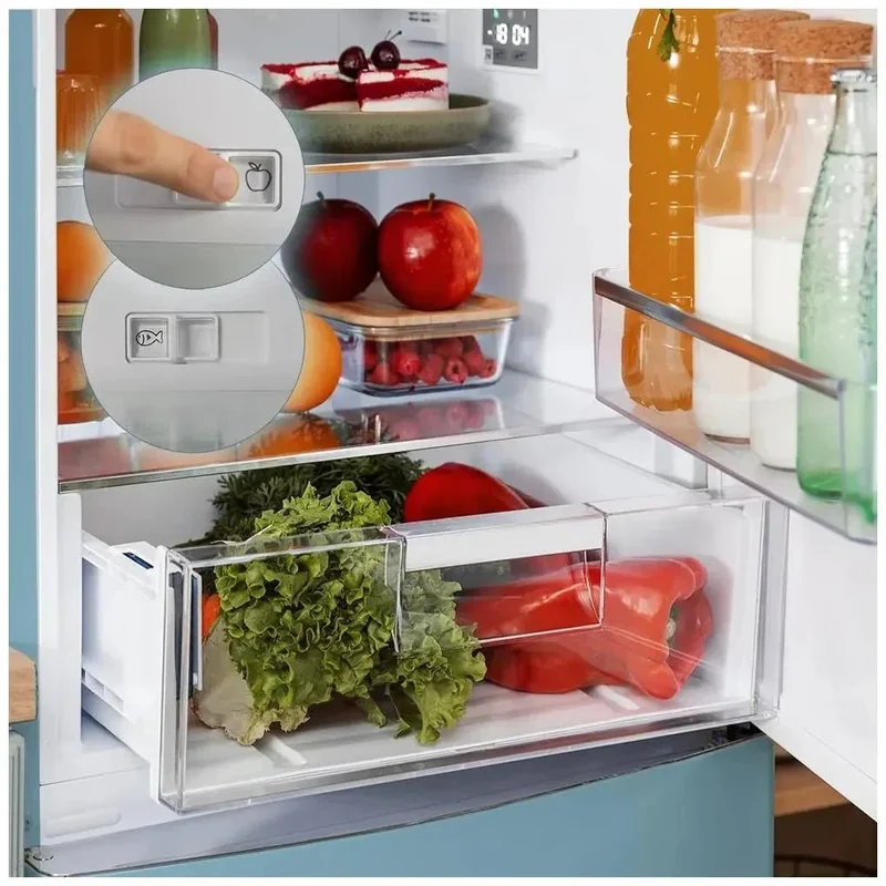 Frigorífico Retro Azul 294L: Estilo Vintage, No Frost, Eficiencia Energética E de Cecotec