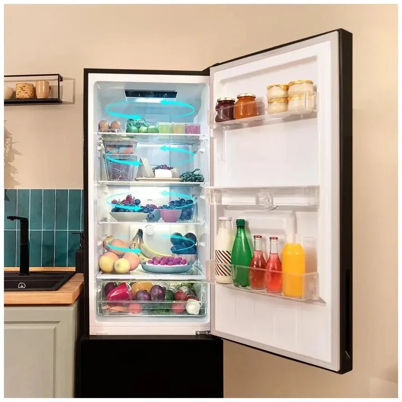 Frigorífico Combi Negro 250L, Inverter, No Frost, Clase D, Dispensador Agua de Cecotec