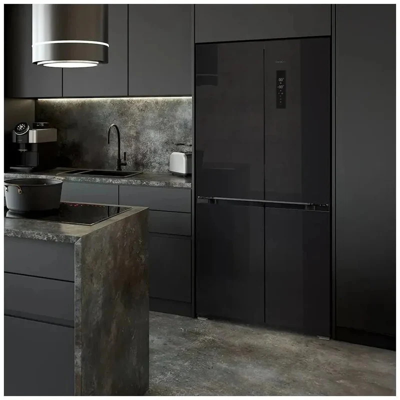 Frigorífico 4 Puertas Negro, 436L, Inverter Plus, No Frost, Eficiencia Energética E de Cecotec