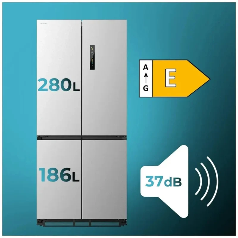 Frigorífico Americano Inoxidable 466L: Eficiencia, NoFrost y Tecnología Avanzada de Cecotec