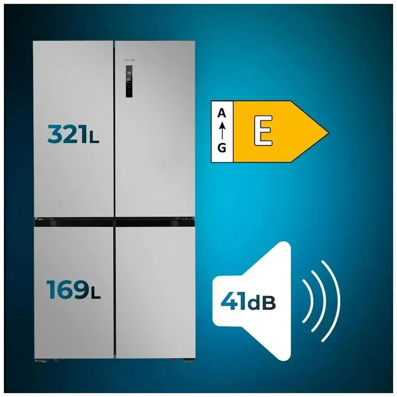 Frigorífico de 4 Puertas en Inox: Alta Capacidad, Eficiencia Energética y Tecnología Innovadora de Cecotec