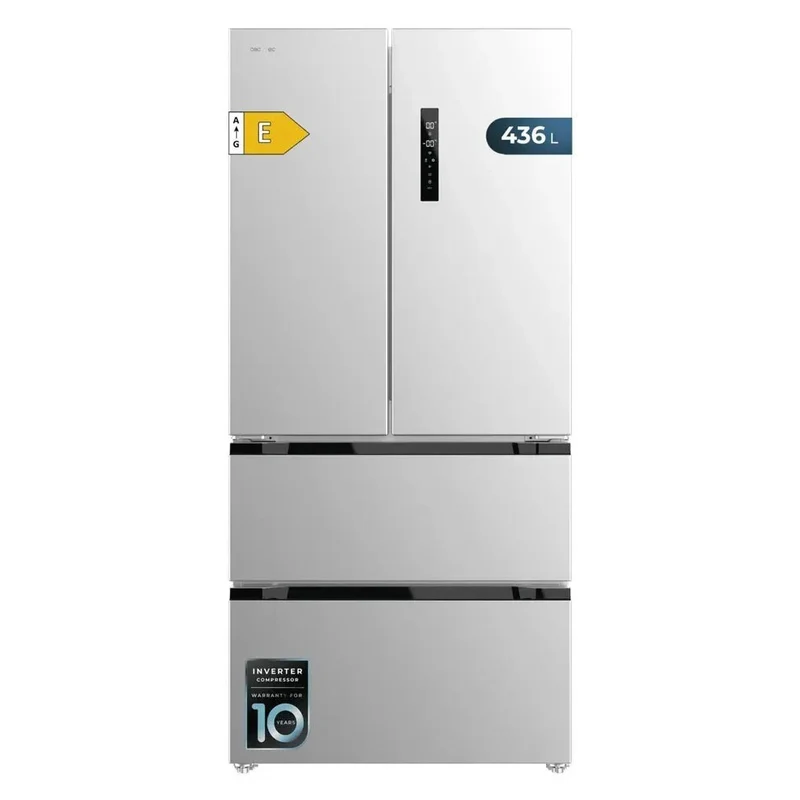 Frigorífico French Door Inox 436L, Eficiencia Energética E, No Frost, Inverter Plus de Cecotec