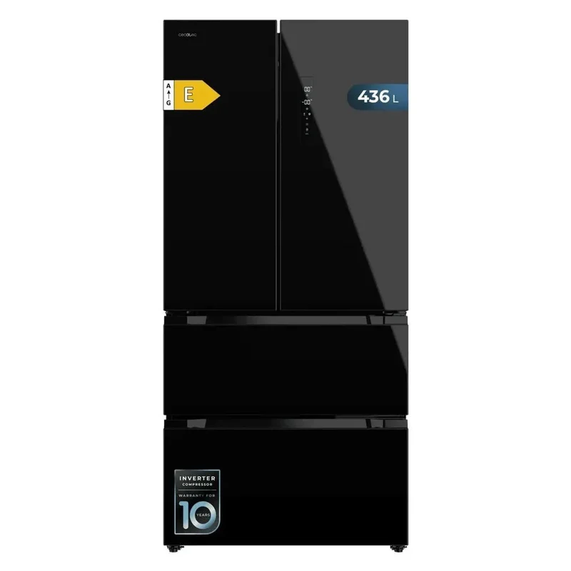 Frigorífico French Door Negro 436L, Eficiencia E, No Frost, Inverter Plus de Cecotec