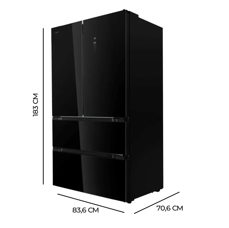 Frigorífico 4 puertas Bolero FD 510 Glass E eficiencia y estilo en tu cocina Cecotec