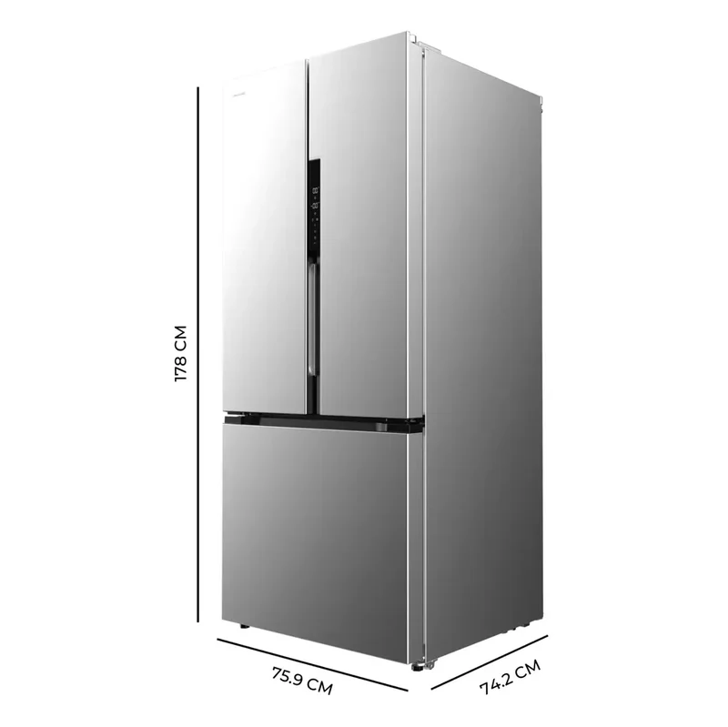 Frigorífico French Door Inox con Inverter Plus y Total No Frost, 436L, Clase E de Cecotec