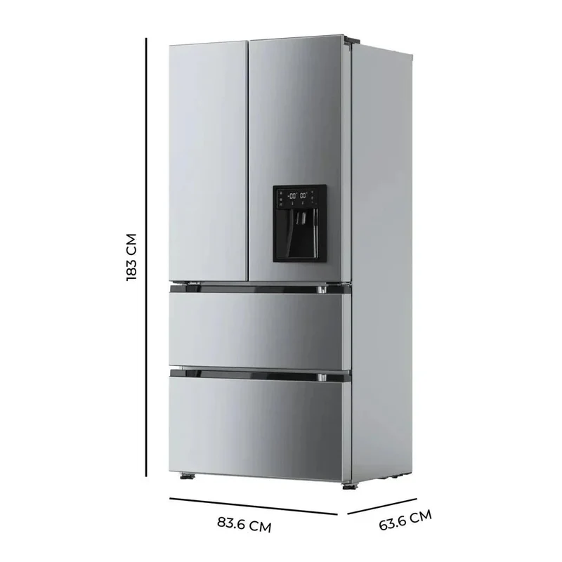 Frigorífico French Door Inox con Inverter Plus y No Frost, 436L, Clase E de Cecotec