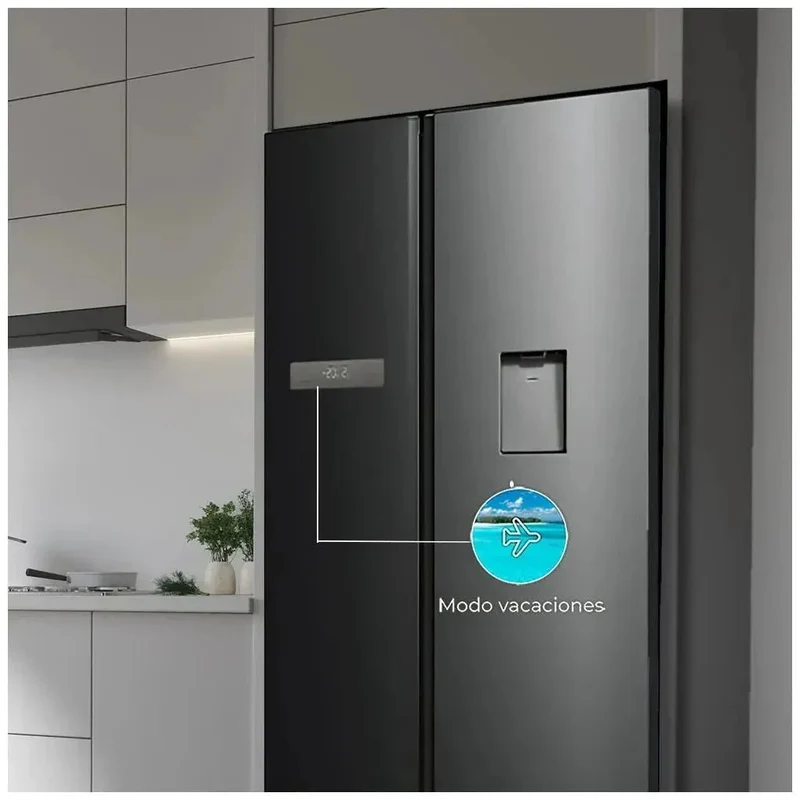 Frigorífico Americano 592L Dark E con No Frost y Dispensador de Agua de Cecotec