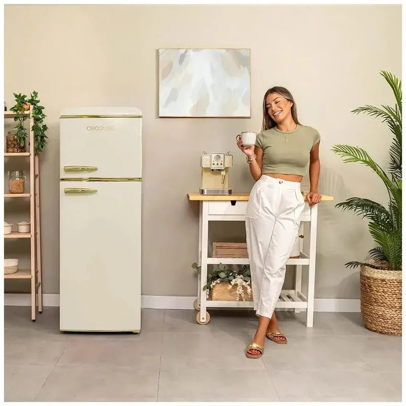 Frigorífico Retro 215L Beige E: Estilo, Eficiencia y Elegancia en tu Cocina de Cecotec