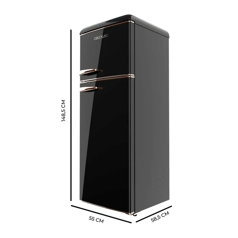 Frigorífico Retro 215L Negro: Estilo, Eficiencia y Funcionalidad Energética de Cecotec