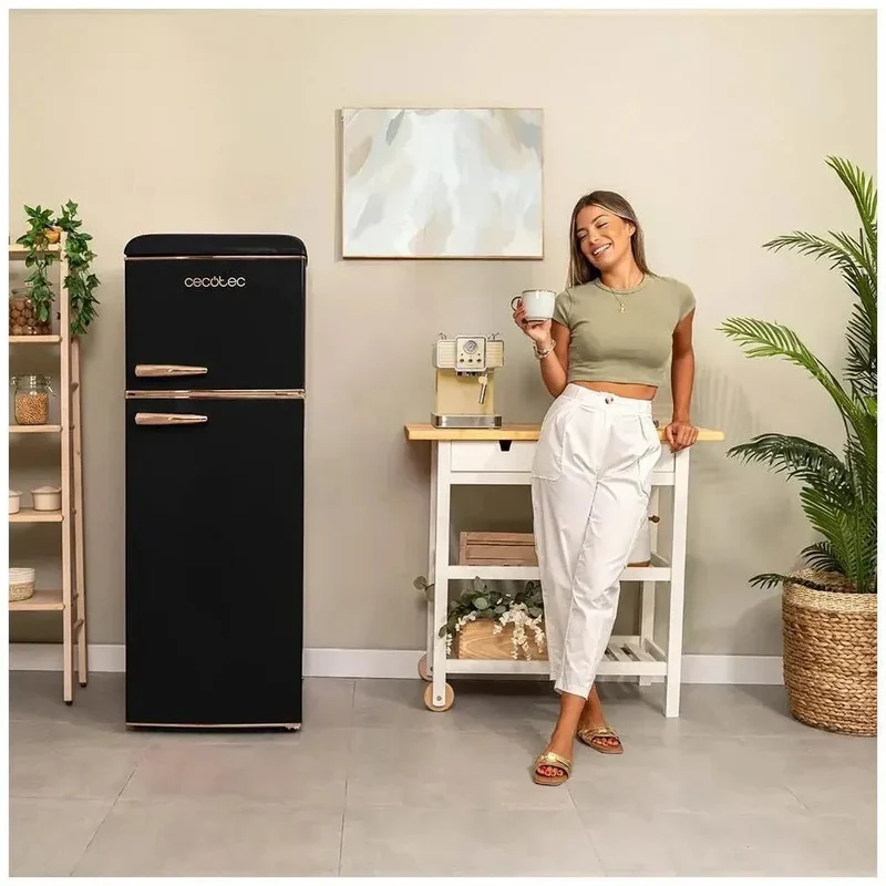 Frigorífico Retro 215L Negro: Estilo, Eficiencia y Funcionalidad Energética de Cecotec