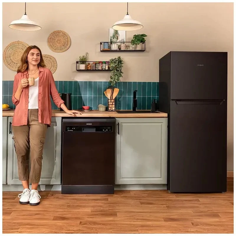 Frigorífico Negro 211L, Diseño Minimalista y Eficiencia Energética Clase E de Cecotec