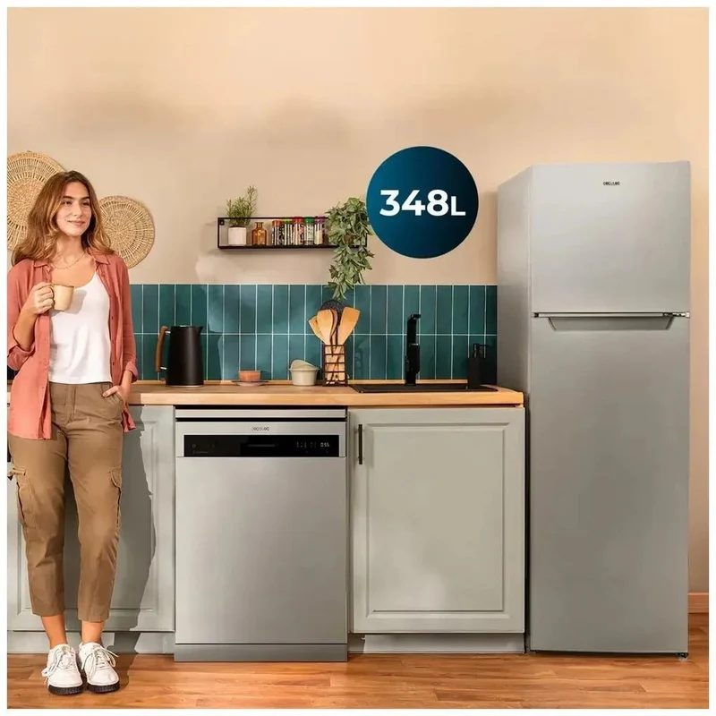 Frigorífico Inoxidable 348L No Frost con Motor Inverter y Eficiencia Energética E de Cecotec