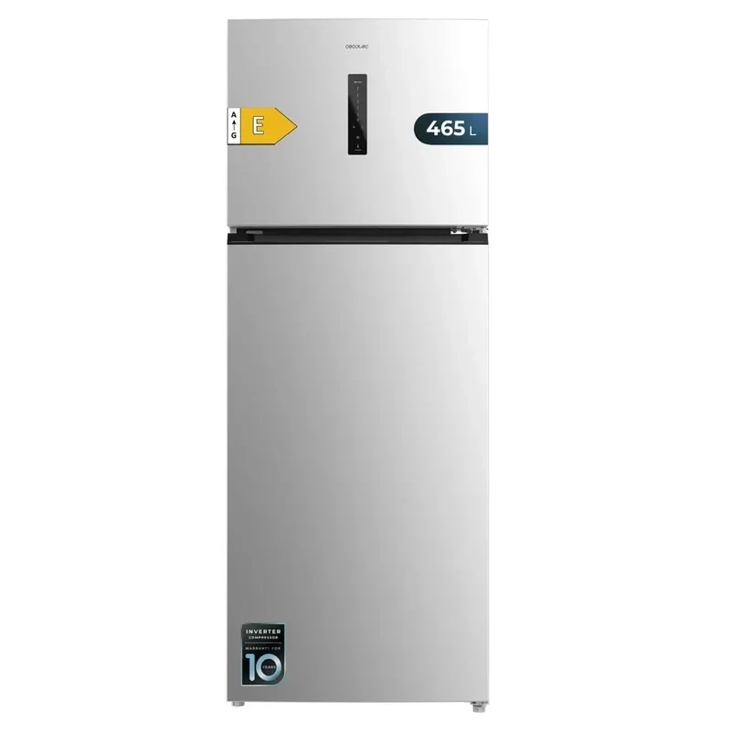Frigorífico Inoxidable 465L No Frost con Motor Inverter y Eficiencia Energética E de Cecotec