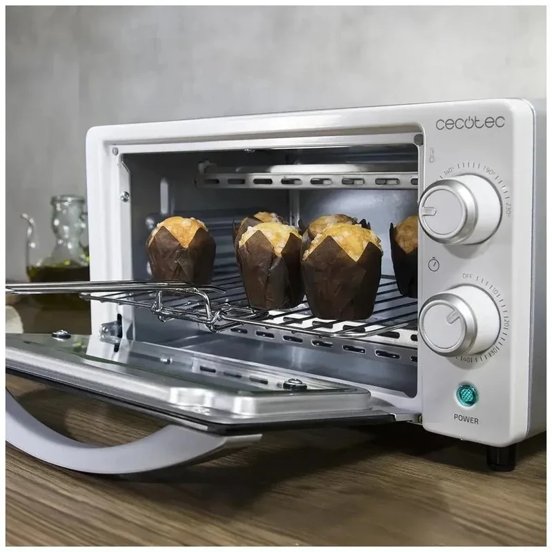 Horno Tostador Multifunción 10L con Doble Cristal y Resistencias de Cuarzo de Cecotec