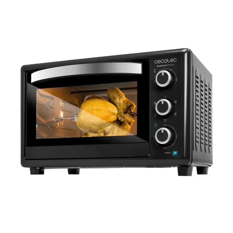 Horno de Convección de 30L con Sistema de Rotación de Carne y 5 Funciones de Cocción Eficientes de Cecotec