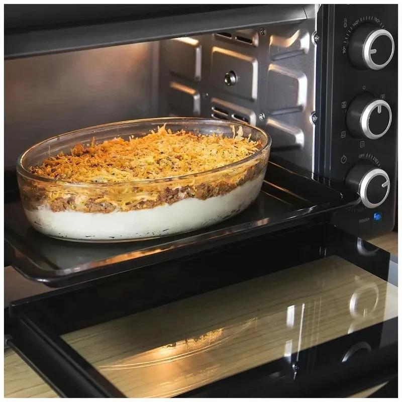 Horno de Convección de 30L con Sistema de Rotación de Carne y 5 Funciones de Cocción Eficientes de Cecotec